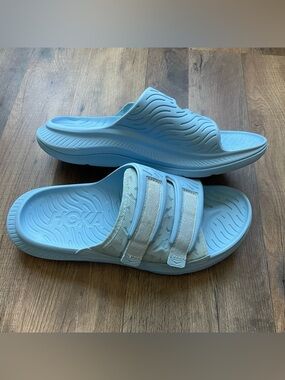 Hoka Light Blue Dual-Style Slide Sandals